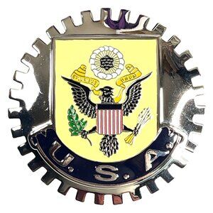 USA Eagle Car Chrome Medallion Badge Emblem w/Hardware Patriotic American